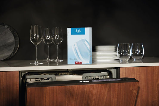 Miele Dishwasher Salt, Reactivation Salt with Extra Coarse Grains for Protecting Dishwashers and Dishes from Limescale Deposits, 3.3 lb