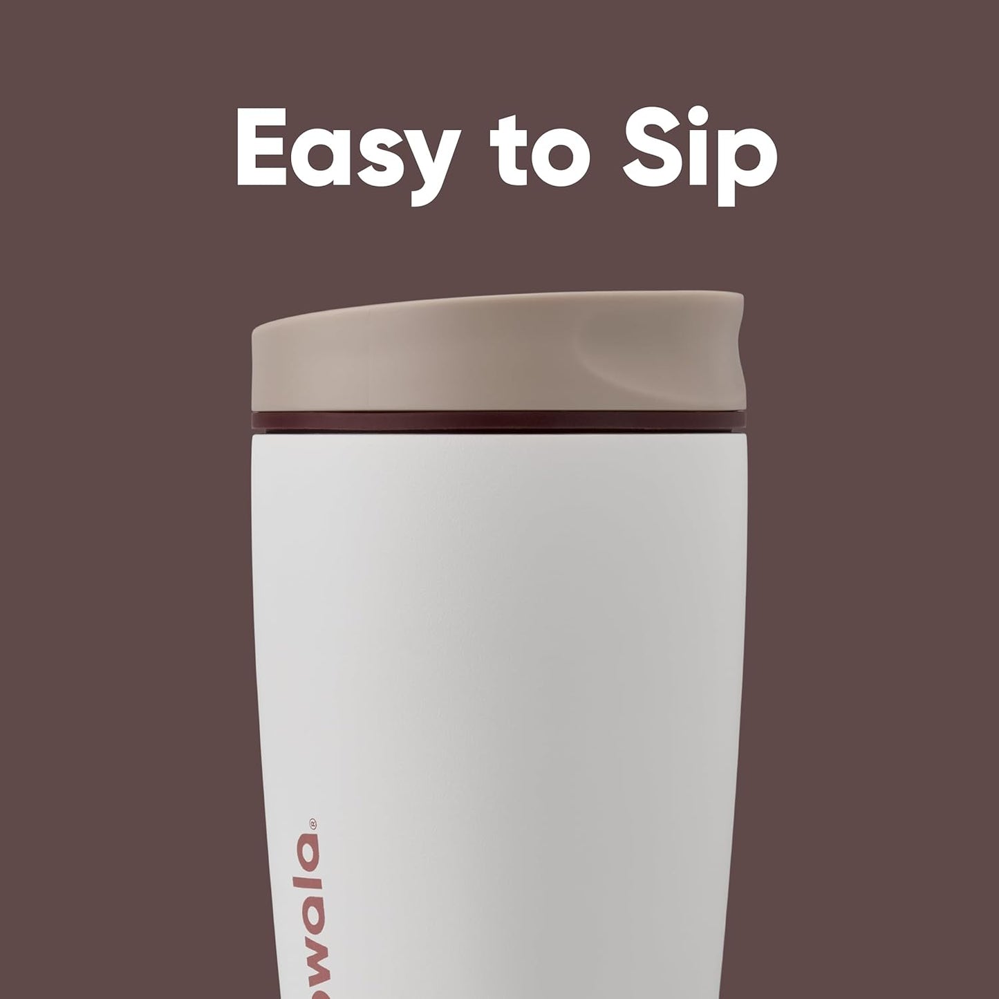 Owala SmoothSip Slider Insulated Stainless Steel Coffee Tumbler, Reusa