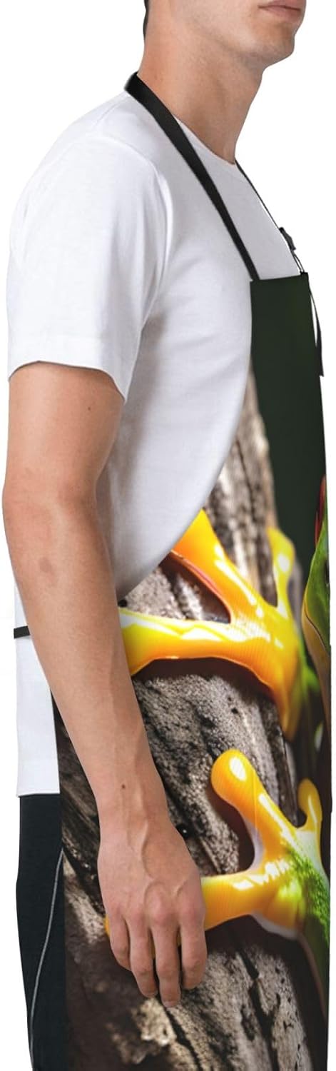 Tree Frog Baby print Waterproof chef's apron with pocket apron for kitchen cooking baking barbecue and gardening