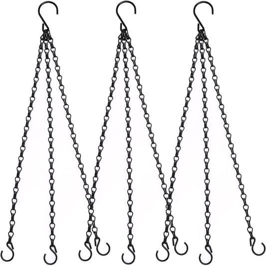 Heybe 20 Inch Hanging Basket Chain, 3 Point Hanging Chains with Hooks for Pot Planters Bird Feeders Lantern Lamp,Extended Hangers for Hanging Badkeys(20 inch,3 Point)