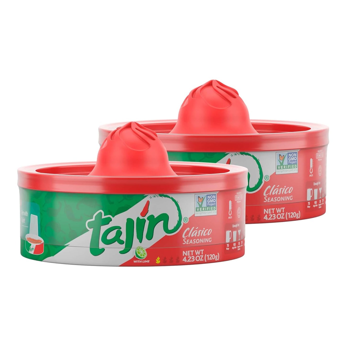 Tajin Clásico Chile Lime Seasoning Rimmer 4.23 oz, Cocktail Glass Rimmer for Margaritas, Mocktails, Smoothies, and Mangonadas (Pack of 2)