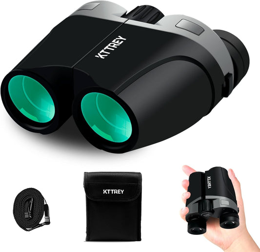 10x25 Compact Binoculars for Adults & Kids - High Power Mini Binoculars with BAK4 Prism & FMC Coating for Bird Watching, Hiking, Cruise Travel - Includes Carrying Case & Neck Strap