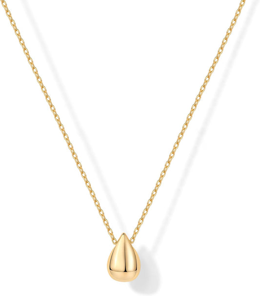 PAVOI 14K Gold Plated Dainty Pear Pendant Necklace for Women | Tear Pe