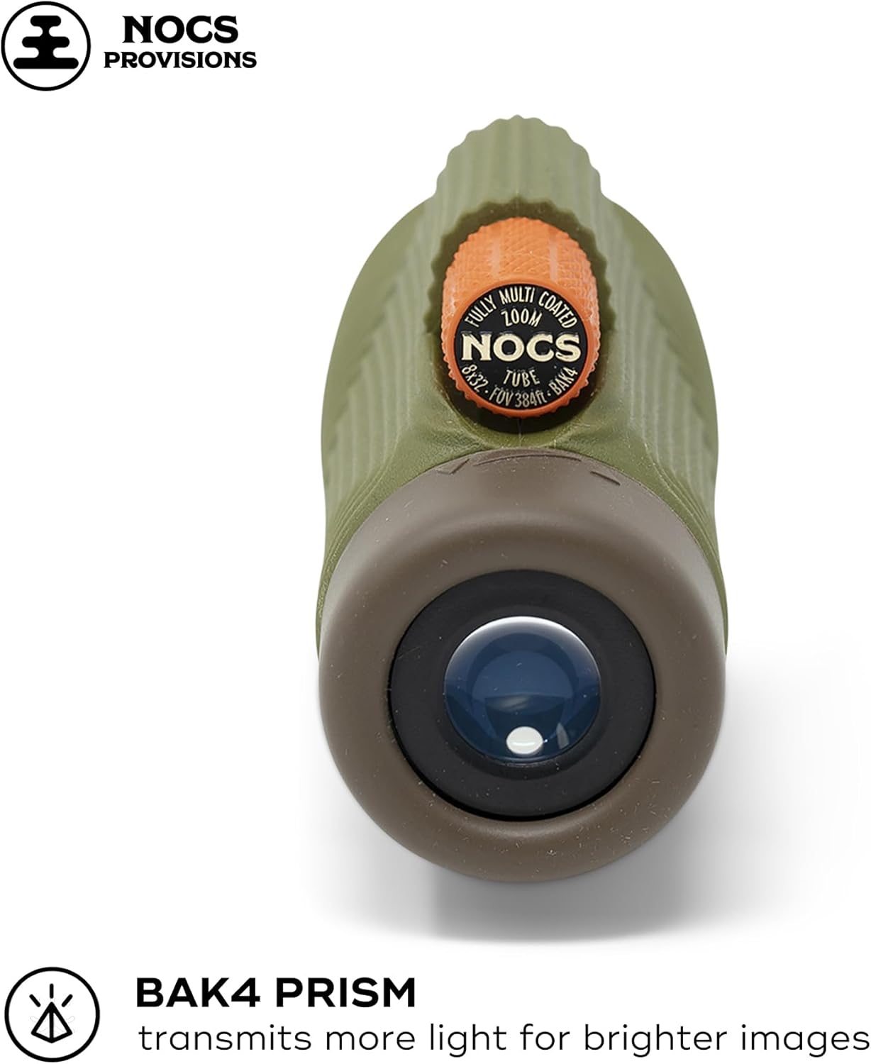 Nocs Provisions Zoom Tube 8x32 Monocular, 8X Magnification Telescope, Bak4 Prism, Wide Field of View for Bird Watching, Backpacking & Wildlife Viewing - Juniper Green II