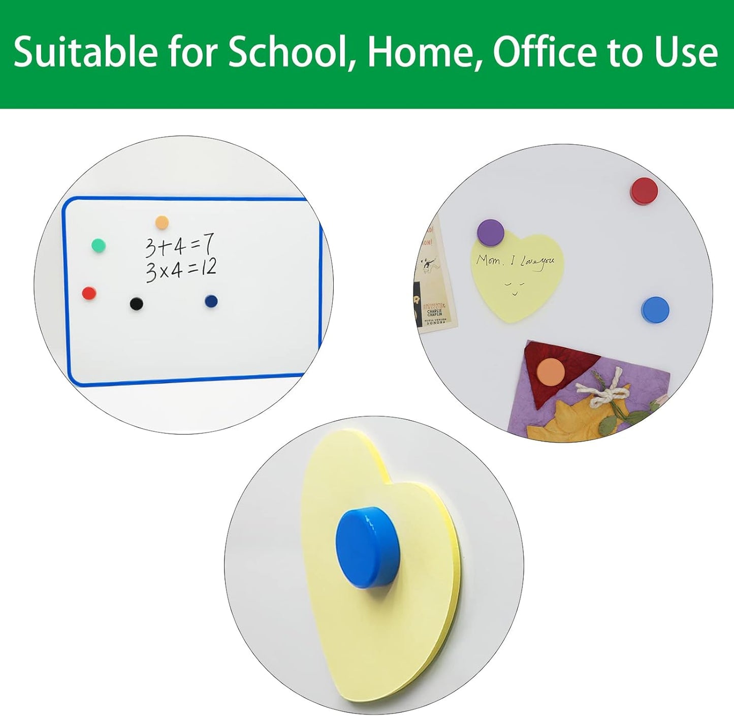 Fridge Magnet - 20 Pack 10 Colors Refrigerator Magnets, Mini Strong Magnets for Whiteboard, Locker & Map- Colorful Round Cute Small Magnets for Kitchen, Office, Classroom, School (Assorted)