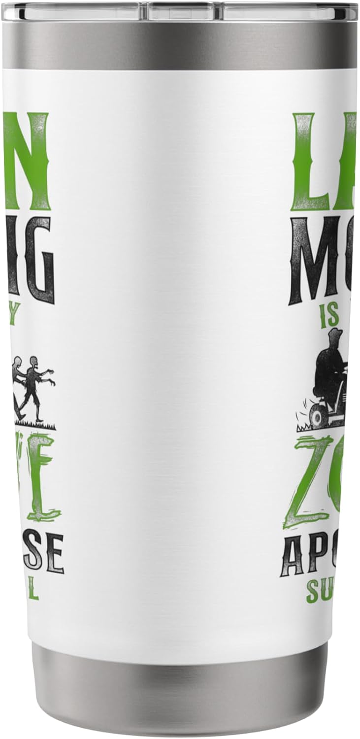 Lawn Mower Mowing Dad Father Landscaper Zombie Tractor Lawn Stainless Steel Insulated Tumbler