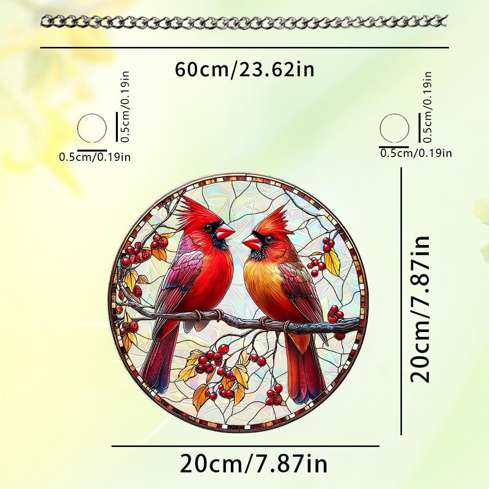 Xmas Suncatcher Bird Window Hanging - Christmas Snowman Suncatcher for Door Terrace Garden Home Decor， Winter Rainbow Maker Birthday Gifts for Lovers Women Men Dad Mom