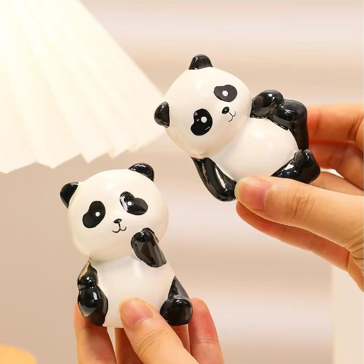 2pcs Desktop Glass Planter Vase Holder,Creative Ceramic Panda Shape Vase for Hydroponic Plants,Planters Clear Hydroponic Vase, Flowers Plants for Decorative Centerpiece,Table Decor