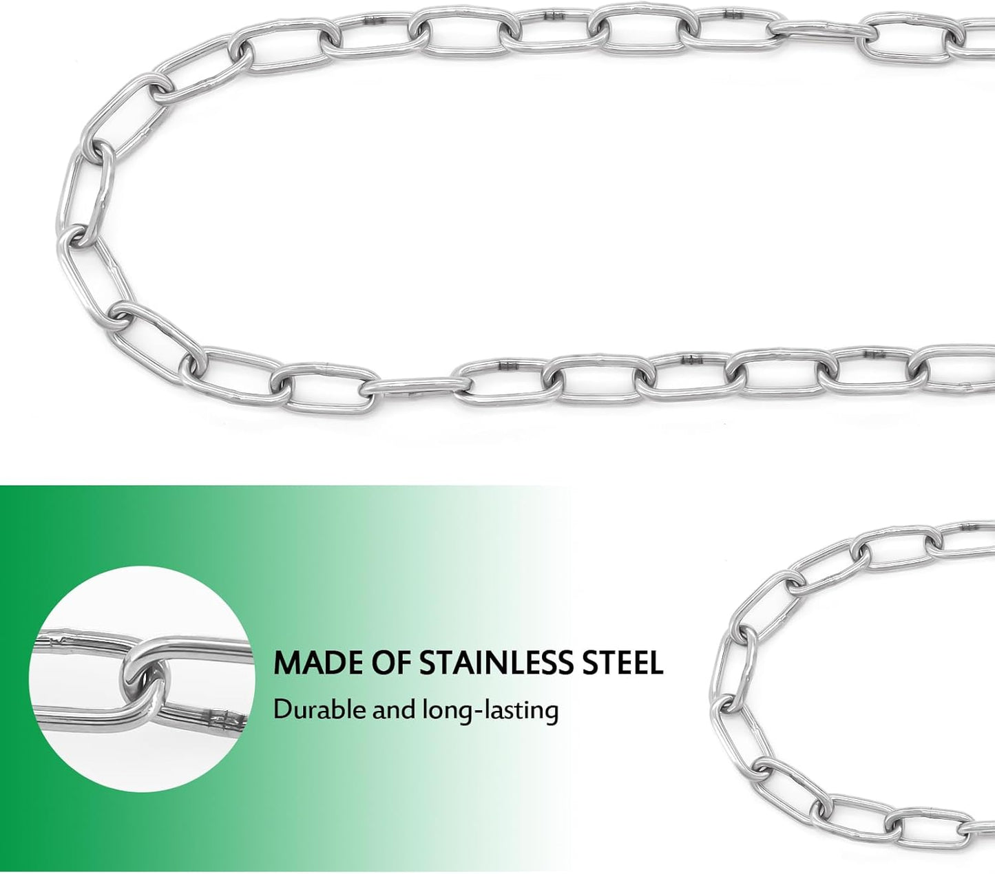 5 Ft Hanging Chain with 2 Chain Hooks 4 Chicken Coop Signs for Chicken Feeders, Stainless Steel Metal Small Chain For Chiken Bird Coop Accessories Feeders Waterer Plant Hooks Hanger Hold Up 13 Lbs