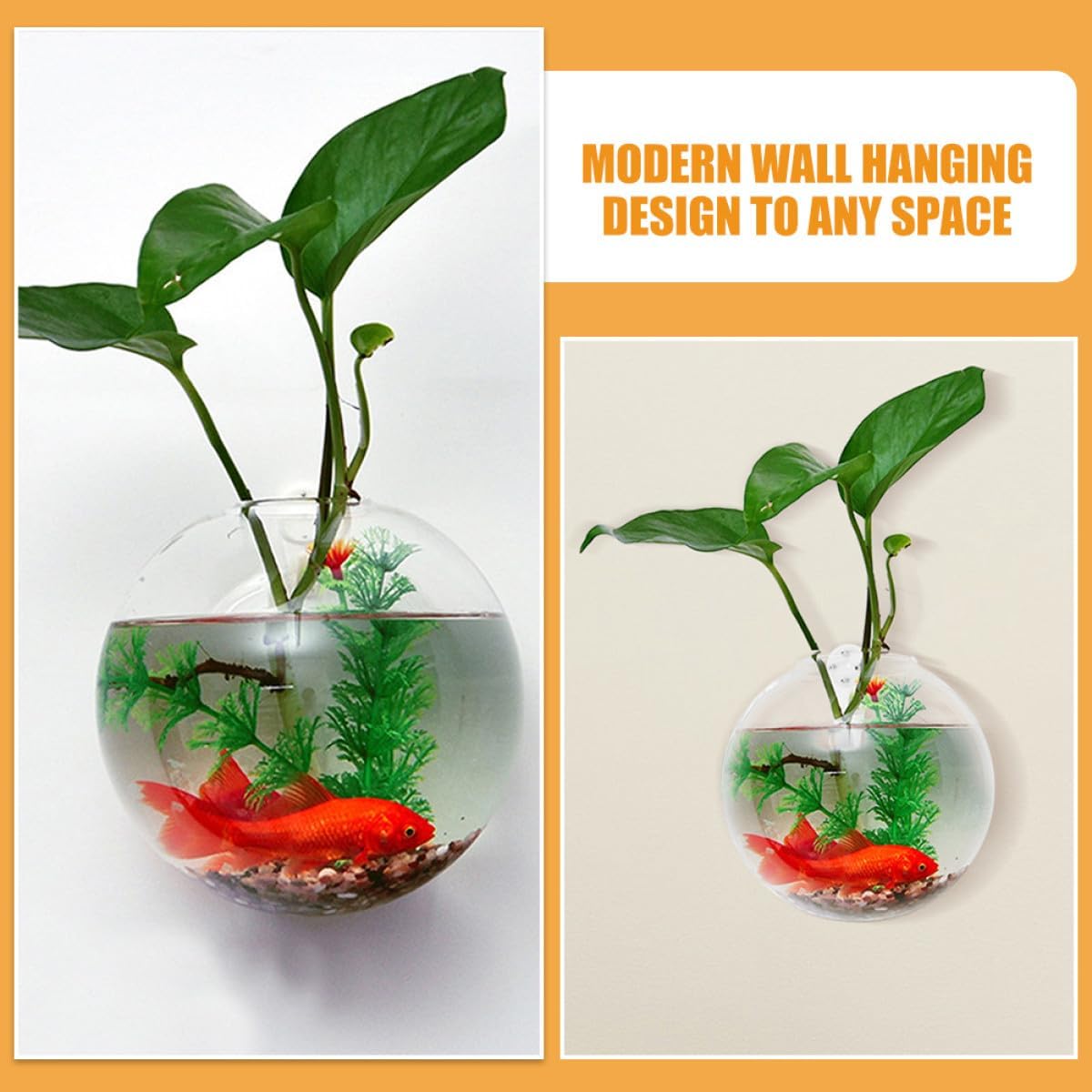 Hanging Wall Planter Glass Vase Set, 4pcs 10cm Hydroponic Terrarium Gl