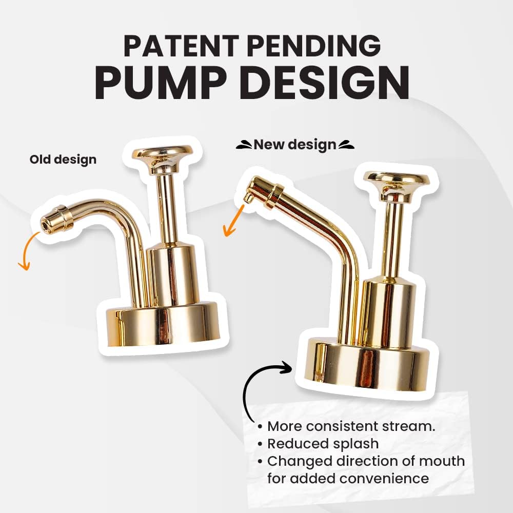 Molimoli Syrup Dispenser for Coffee Bars, Glass Syrup Bottle w. Pump, 
