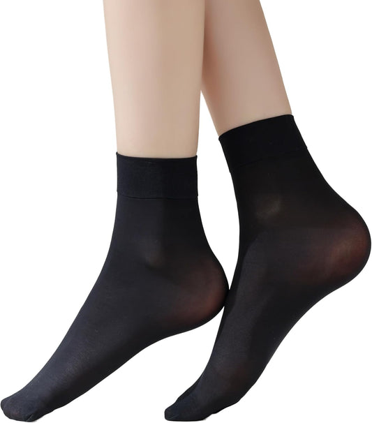 Women's 10-24 Pairs (in Gift Box) Ankle High Sheer Nylon Socks Soft Ti