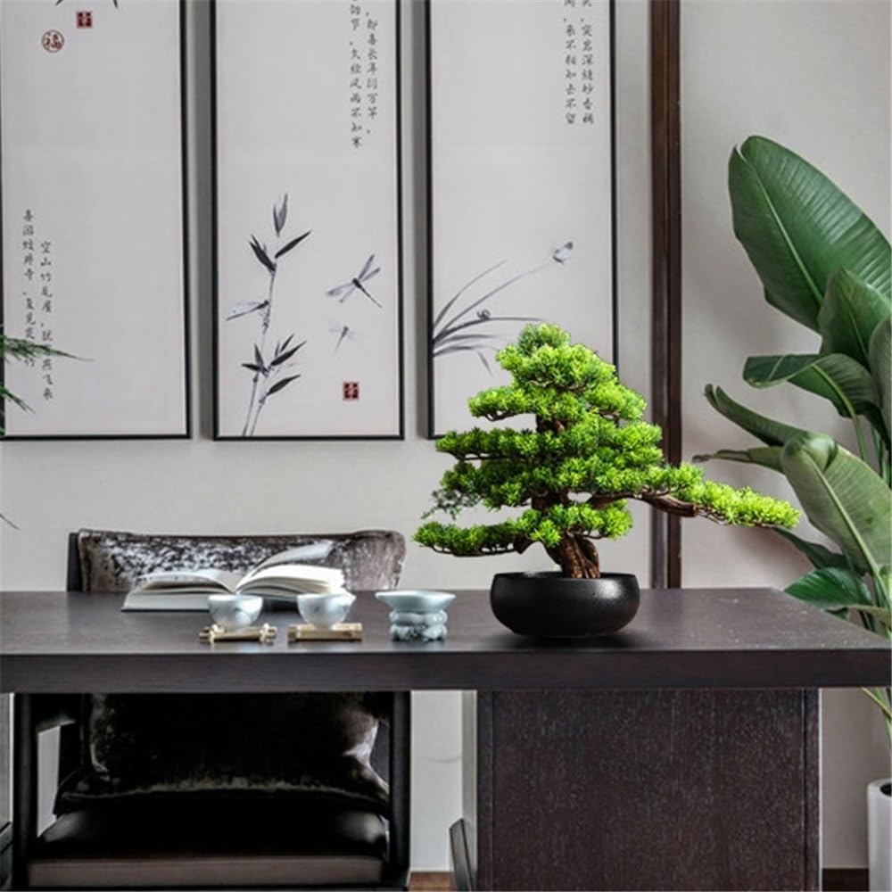 Fake Plant Artificial Bonsai Tree with Ceramic Pots Office Planter Liv
