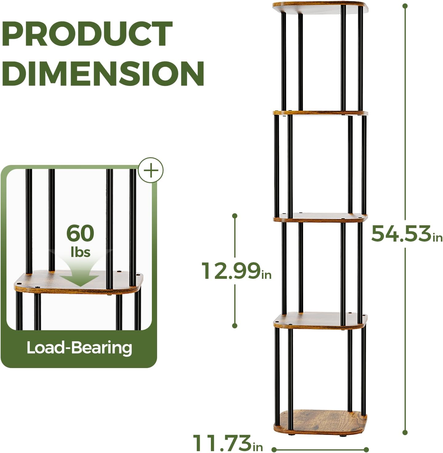 Bamworld Tall Plant Stand Indoor, Corner Plant Shelf for Multiple Plan