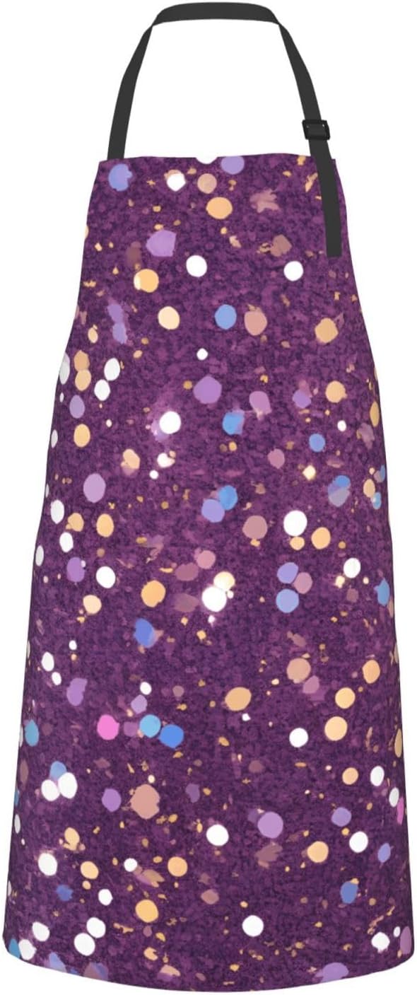 YANYU Glitter pattern Print 28x33 In Kitchen Apron Stylish Chef Apron 