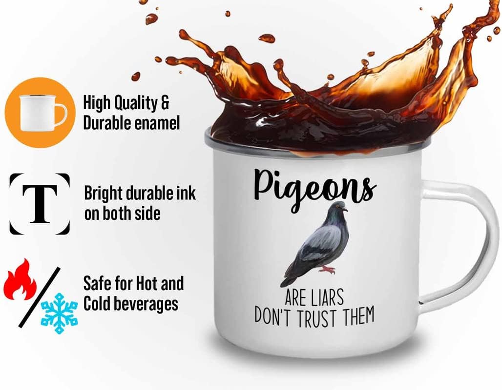 Bird Lover Camper Mug 12oz - Don't trust pgeon - Hummingbird Nest Cage Parrot Dad Gardening Outdoor Birdwatcher Feeder