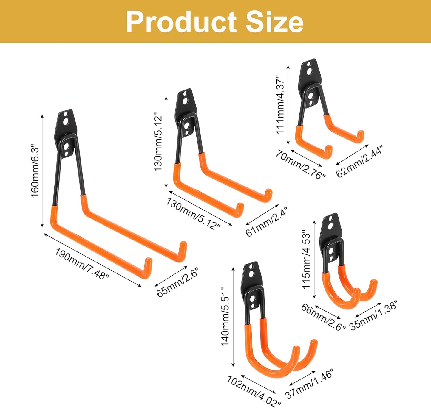 uxcell 10 Pack Garage Hooks, Heavy Duty Slat Wall Hooks, Garage Storag