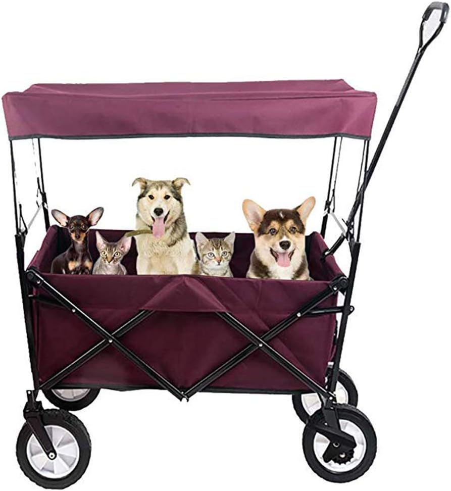 Collapsible Wagon Cart with Wheels Foldable Folding Wagons Carts Silen