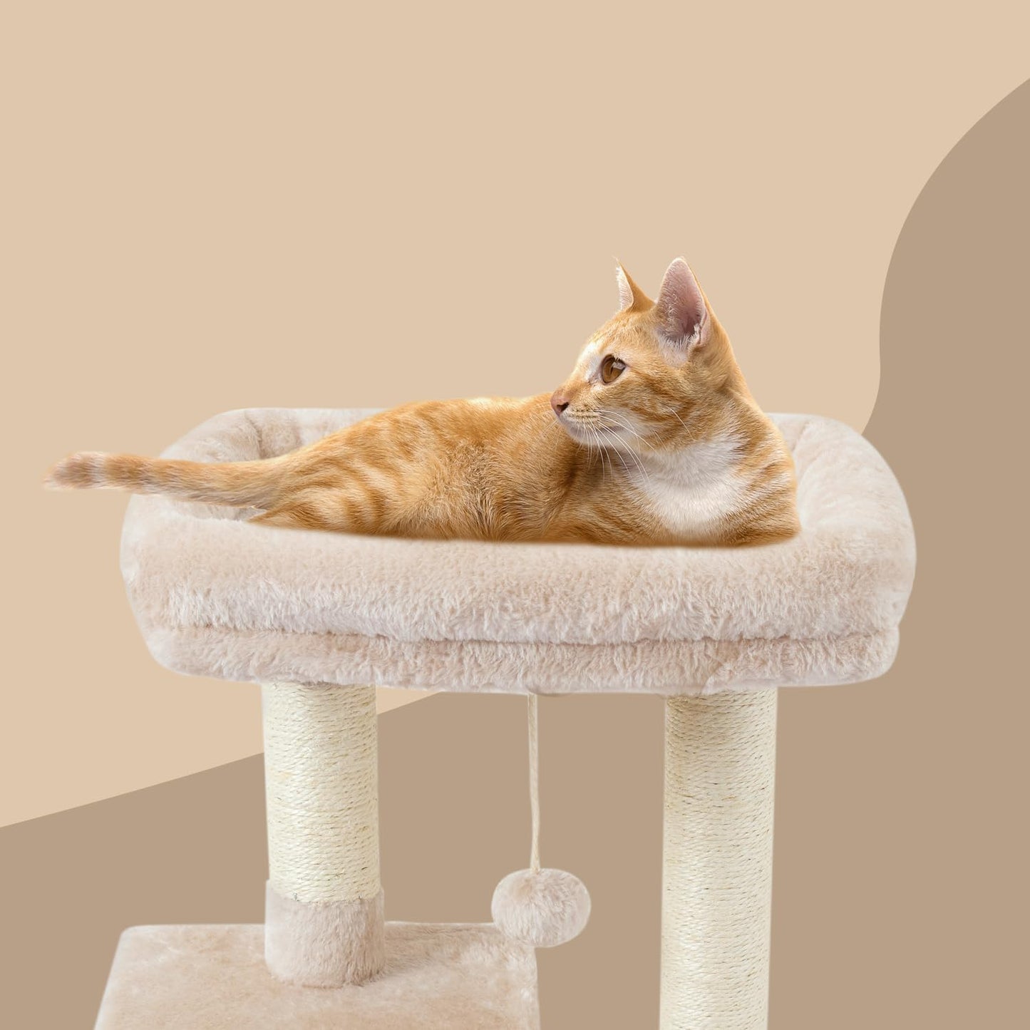 FISH&NAP Cute Cat Tree Kitten Cat Tower for Indoor Cat Condo Sisal Scr