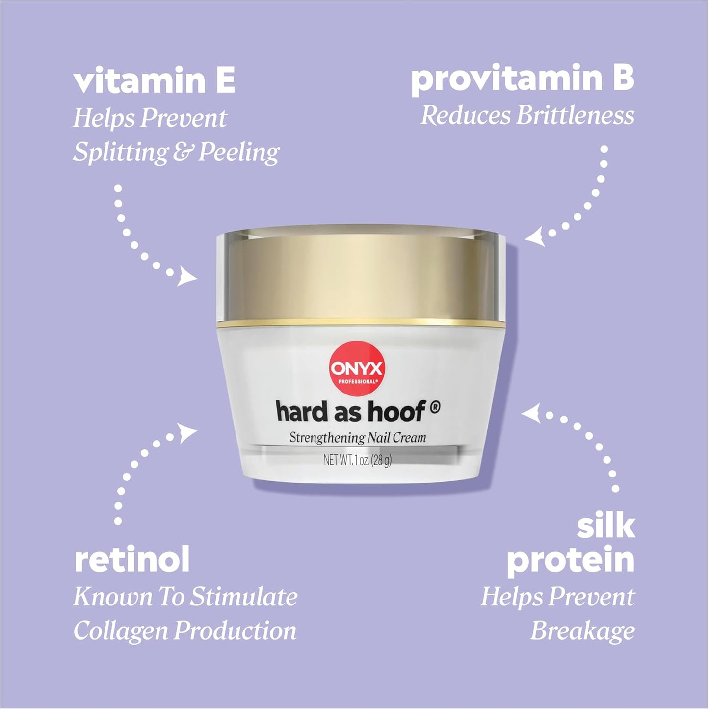 Onyx Professional Hard as Hoof Nail Strengthening Cream, Island Coconu