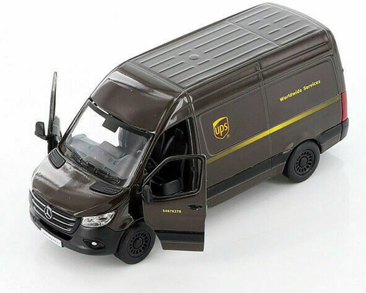 KiNSMART - Mercedes-Benz Sprinter UPS Edition Cargo Van, 1:48 O Scale 
