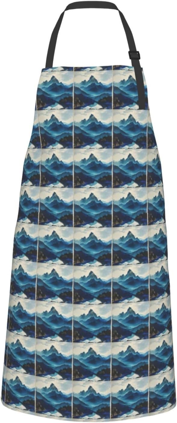 YANYU Rocky mountain Print 28x33 In Kitchen Apron Stylish Chef Apron w