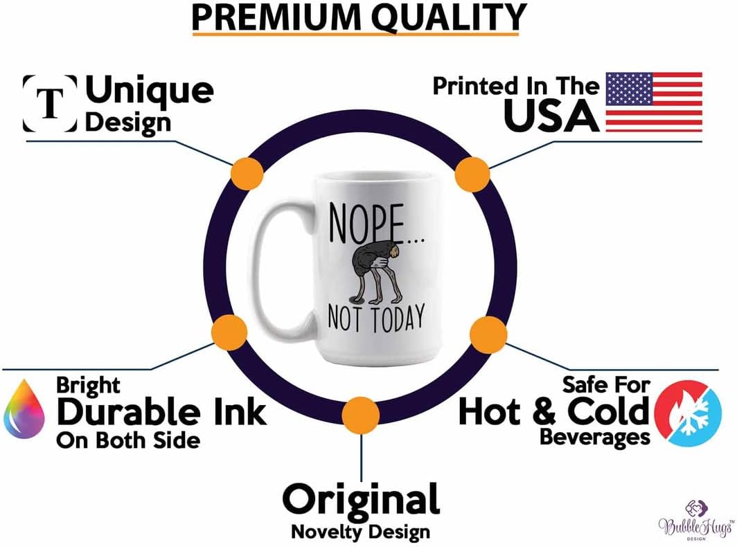 Bird Lover Coffee Mug 15oz White - Nope not today - Hummingbird Nest Cage Parrot Dad Gardening Outdoor Birdwatcher Feeder