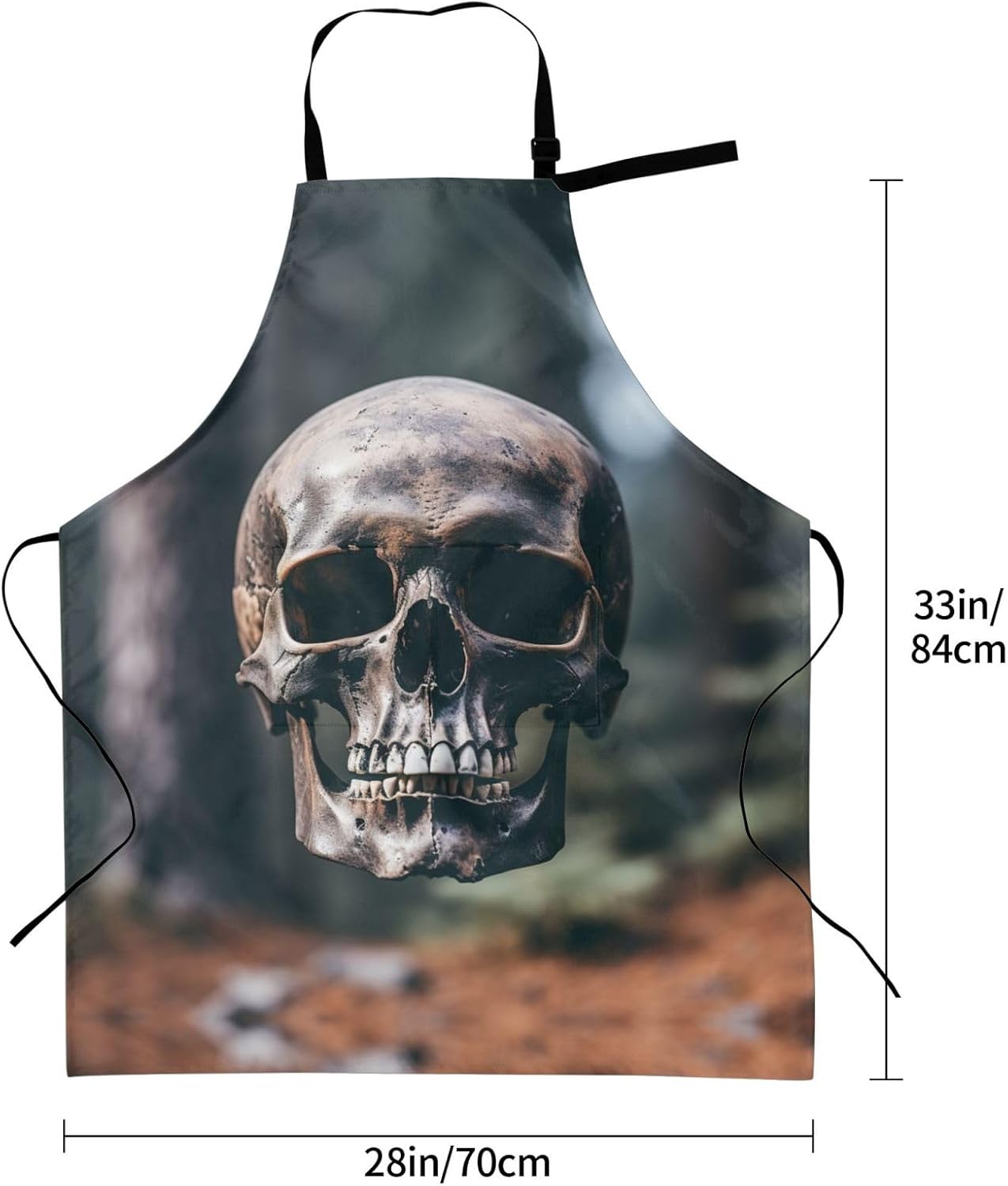 Halloween Skull print Waterproof apron with pocket adjustable cooking apron for adult kitchen bibs to bake