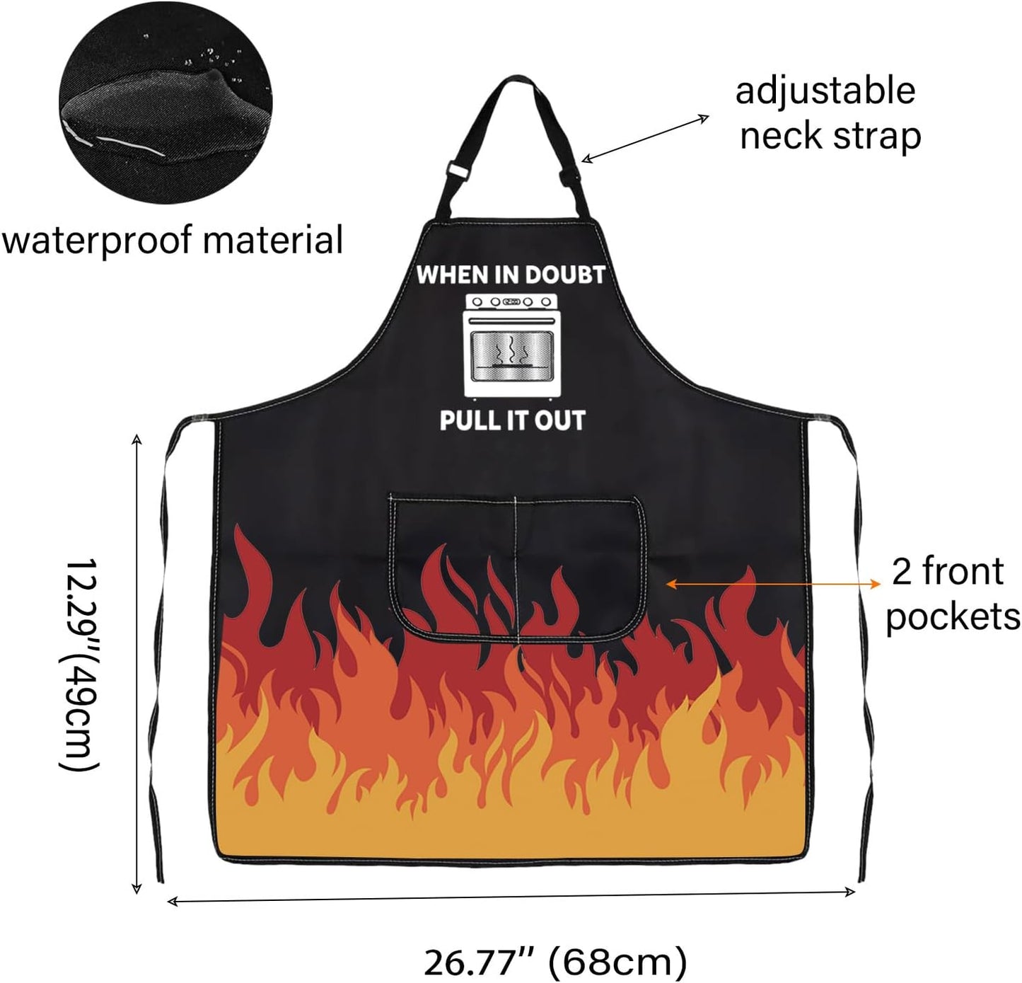 WCGXKO Funny Oven Kitchen Apron Offensive Merch Funny Housewarming Gift Cookiing Baking BBQ Merch