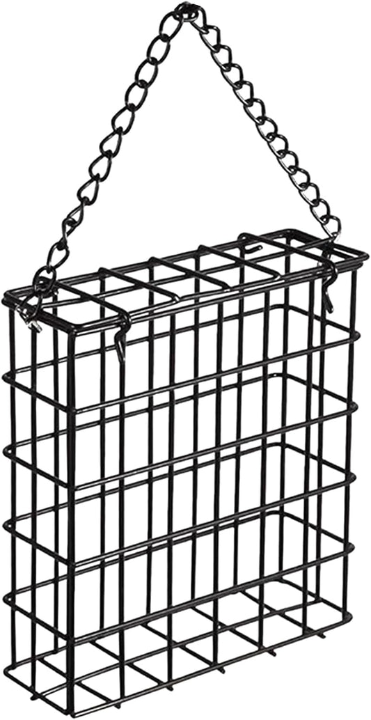 Hanging Wild Bird Feeder - Garden Seed Station for Songbirds Small Birds | Clear Tube with Perches Easy Refill Hanging Hook Window Mount Backyard Patio Balcony Wildlife Supply 5.2x5x1.61 in