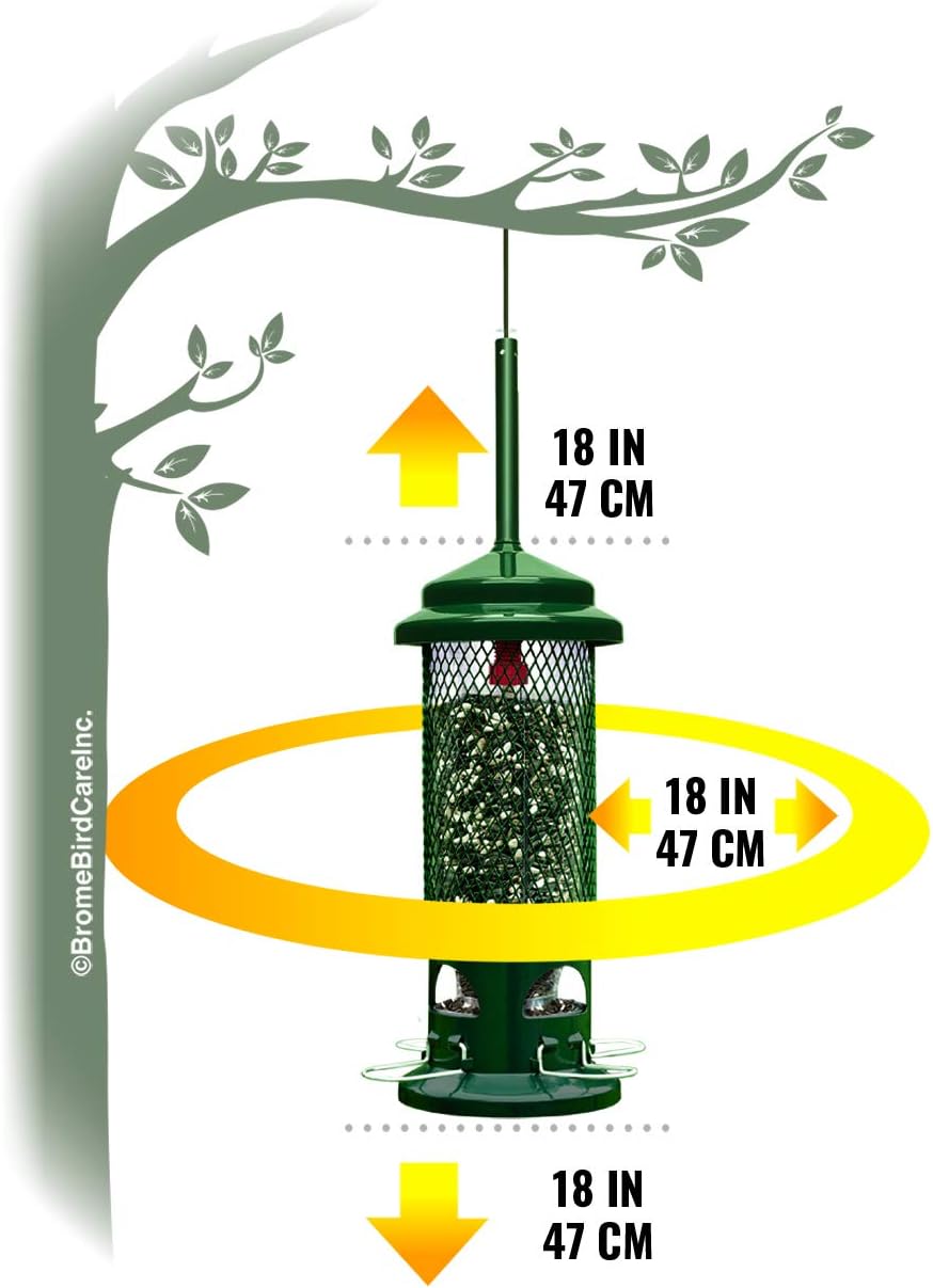 Squirrel Solution200 Squirrel-Proof Bird Feeder w/6 Feeding Ports, 3.4
