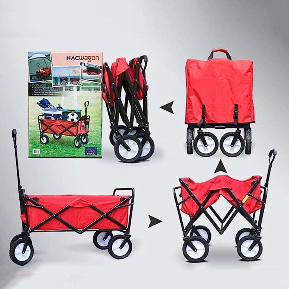 Trolleys, Heavy Duty Foldable Garden Trolley Garden Cart Folding Wagon Foldable Pull Wagon Hand Cart Beach Wagon Folding Cart Wagon Truck Wheelbarrow