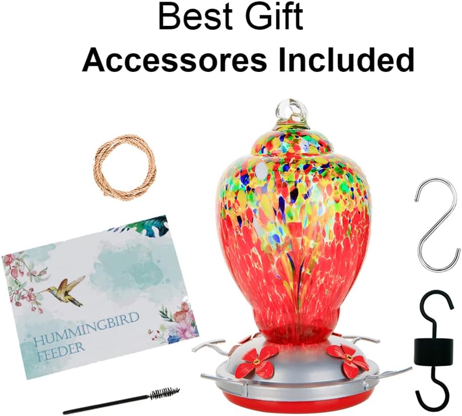 WOSIBO Hummingbird Feeder for Outdoors Patio Large 32 Ounces Colorful 