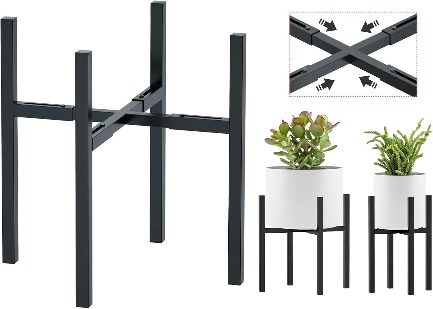 Urban Deco Adjustable Metal Plant Stand Outdoor & Indoor Planter With 