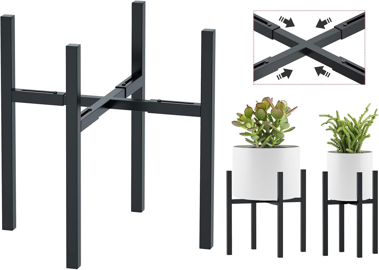Urban Deco Adjustable Metal Plant Stand Outdoor & Indoor Planter With 