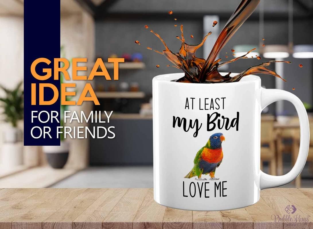 Bird Lover Coffee Mug 11oz White - Bird loves me - Hummingbird Nest Cage Parrot Dad Gardening Outdoor Birdwatcher Feeder