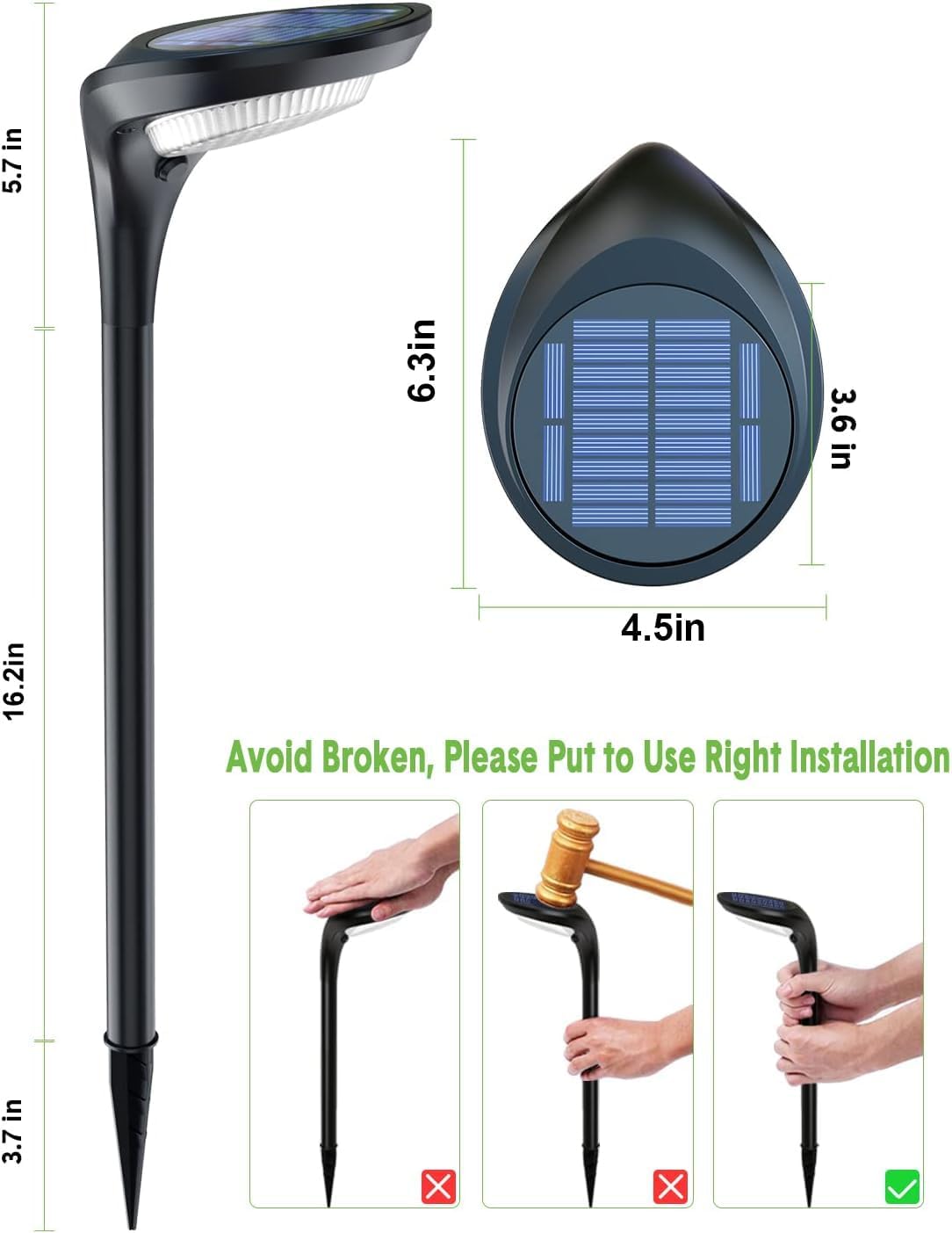 Solar Pathway Lights Outdoor 4 Pack - 150 LM High Bright Solar Lights 