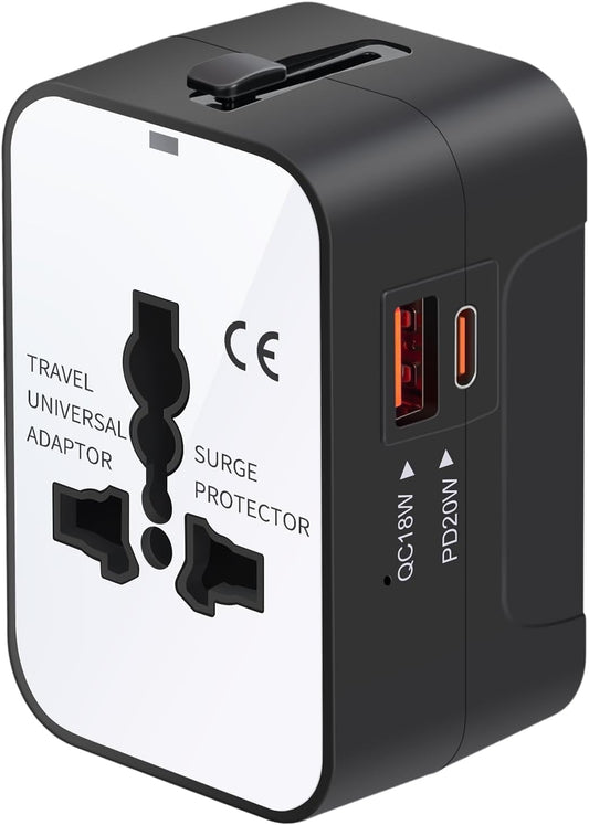 Travel Adapter Fast Charge, GaN Worldwide All in One Universal Travel 