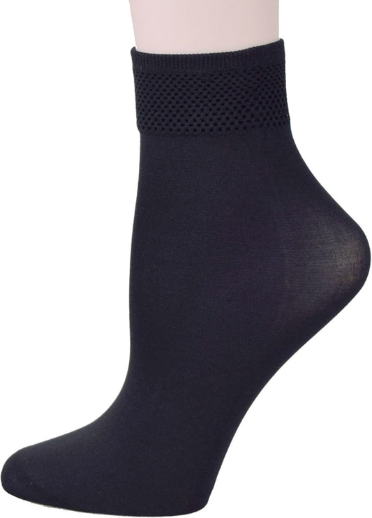 Women's 10-12 Pairs Modal Opaque Ankle High Tights Hosiery Socks