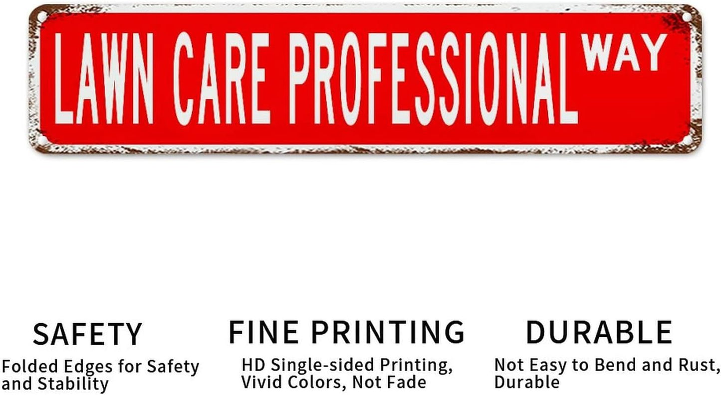 Lawn Care Professional Custom Street Signs Metal Lawn Care Metal Sign Lawn Care Professional Gift Wall Art Vintage Metal Wall Sign Rustic Decor for Bedroom Living Room Kitchen Front Porch