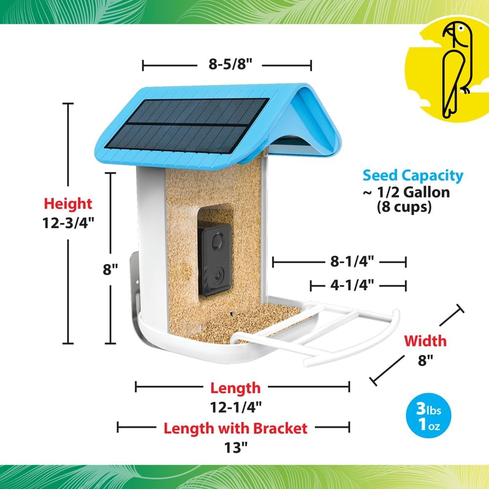 Featherland Paradise Smart AI Recognition House Hopper Bird Feeder