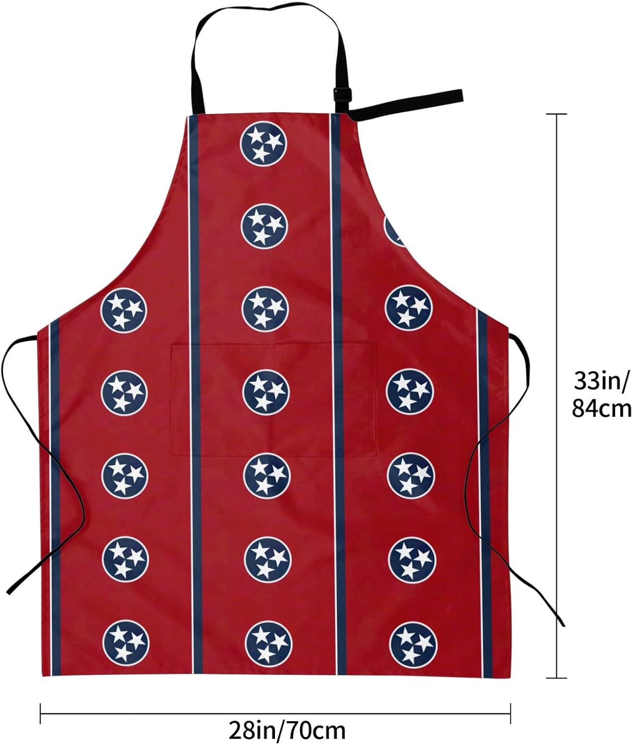 YANYU Tennessee flag Print 28x33 In Kitchen Apron Stylish Chef Apron with Pockets for Cooking Baking Painting