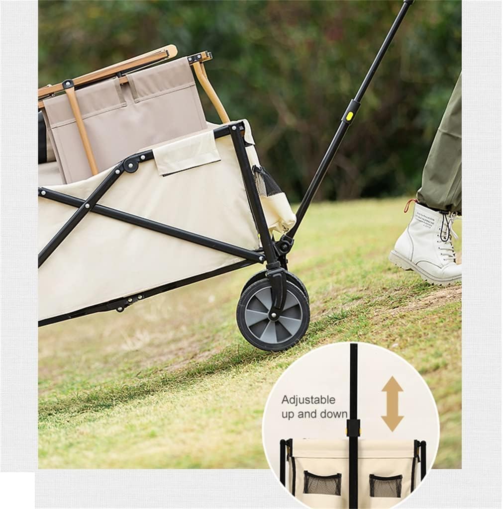 JSEIAJB Camping Cart 80L Folding Trolley Portable Ultralight Shopping 