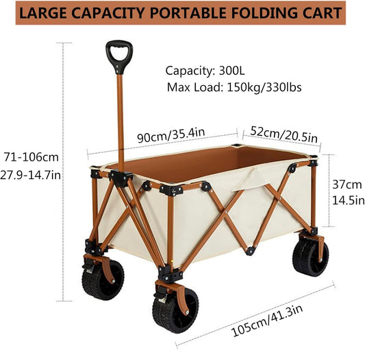 Heavy Duty Collapsible Folding Wagon - All-Terrain Beach & Camping Car