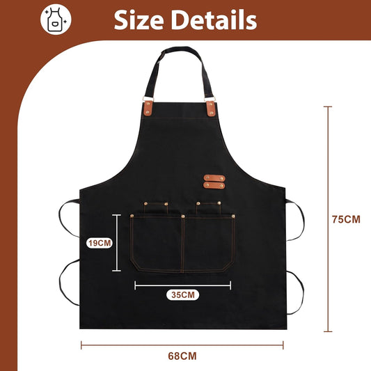 Apron for Men Women, Chef Apron with Adjustable Neck Strap, Heavy Duty