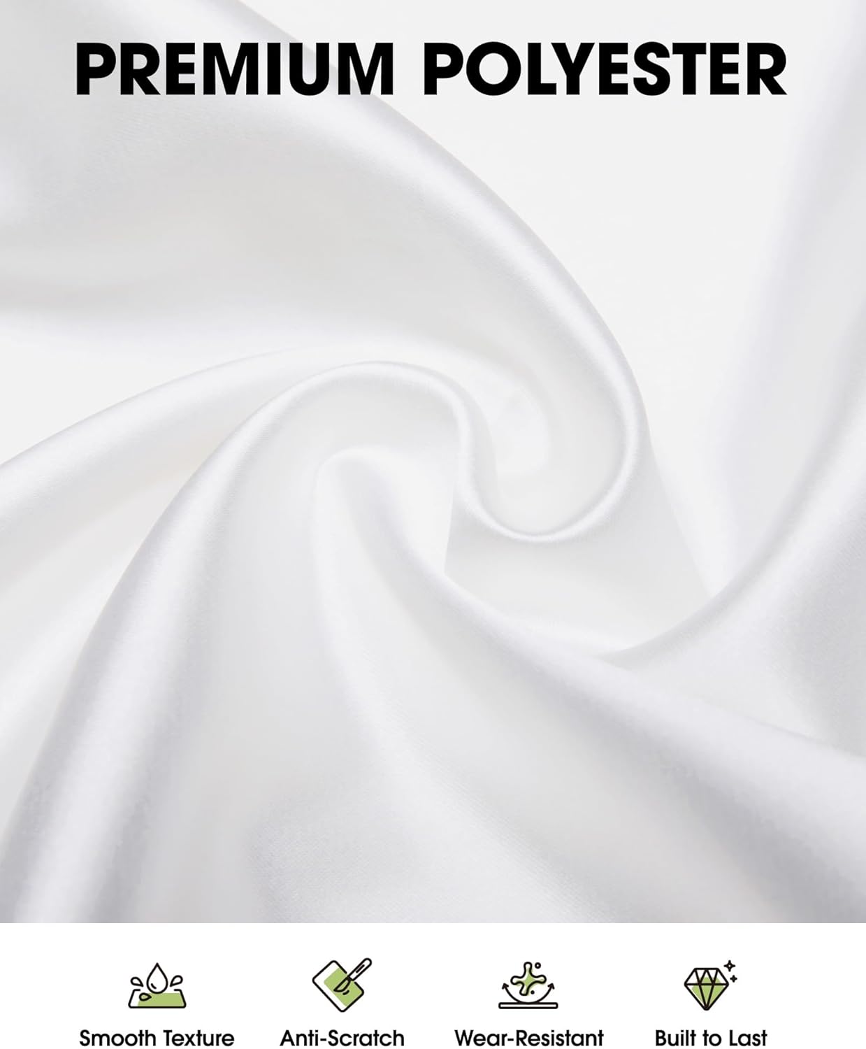 Pureegg Rectangle Table Cloth 60" x 102" – Durable Polyester Tablecloth Offers Reusable & Washable Protection, Ideal for Outdoor Party, Picnic, Wedding, Banquet and Birthday, 2 Pack, White