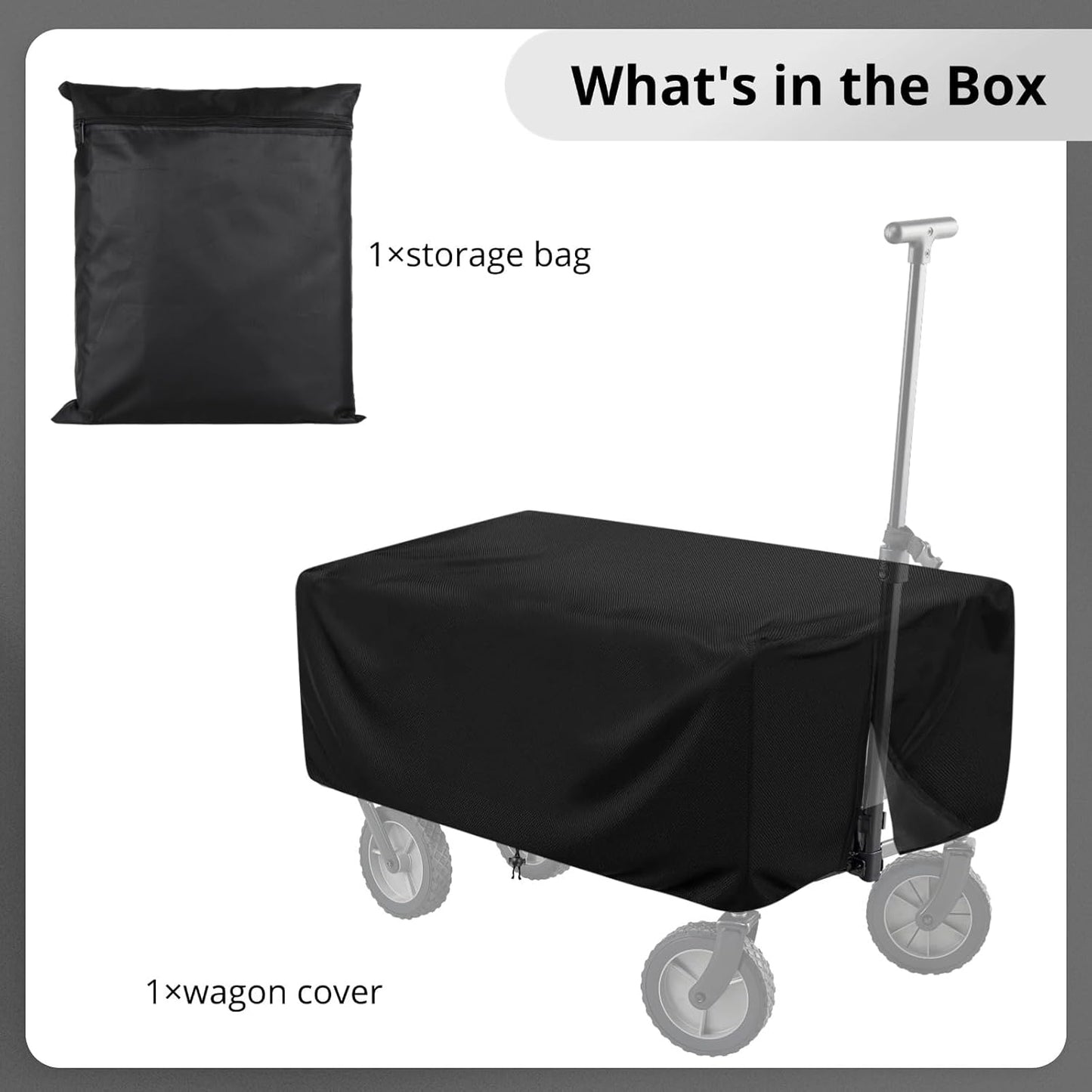 Extended Outdoor Folding Wagon Cover, 600D Oxford Cloth Protective Cover, 54×22×24" Waterproof Garden Cart Covers Heavy-Duty Dust-Proof Collapsible Wagon Carts