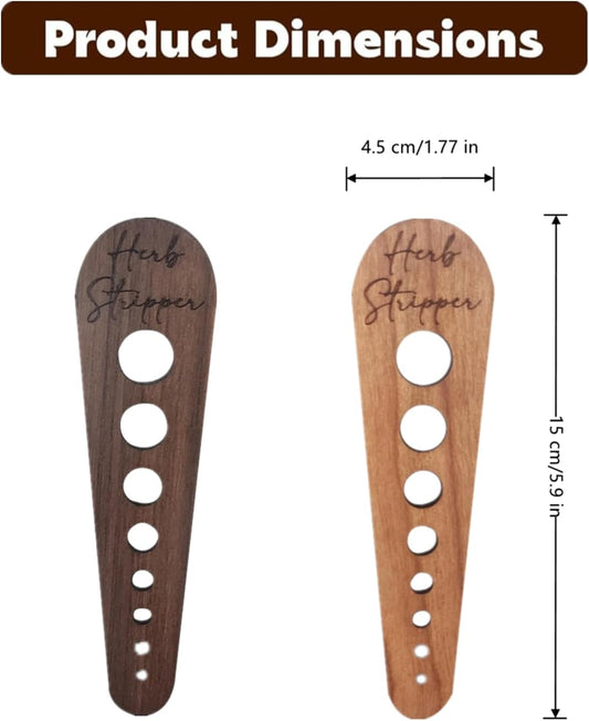 2 Pcs Herb Stripper Tool Professional Wooden Leaf Stripper Tool for Ho