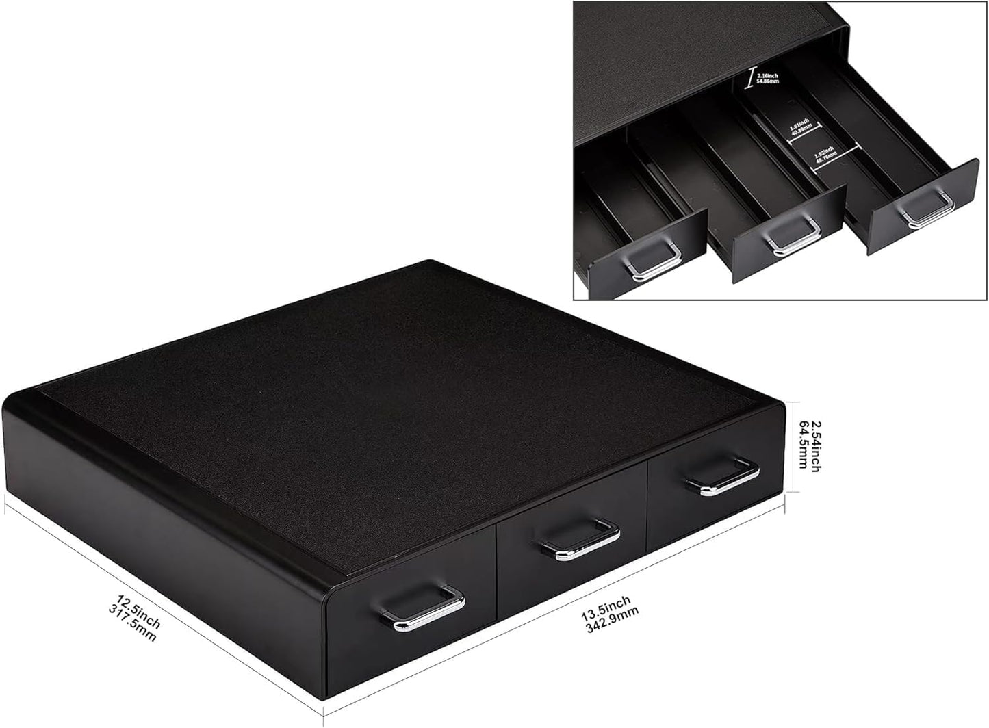 Amazon Basics K-Cup Compatible Coffee Pod Storage Drawer, 3 Easy-Open 