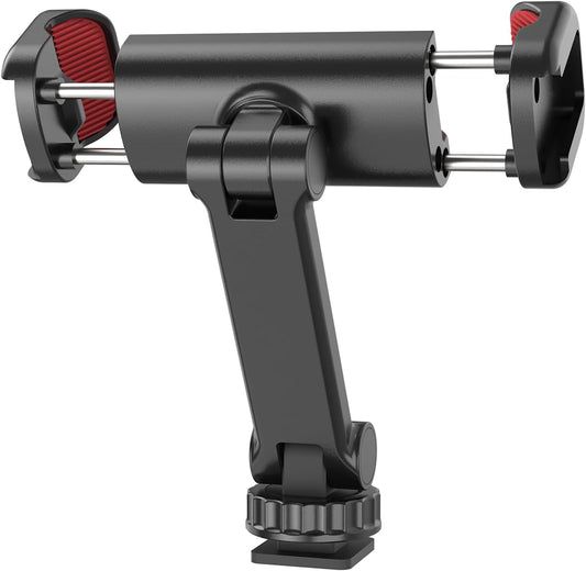 Phone Tripod Mount Holder for iPhone - 2 Cold Shoe and 1/4" Screw, 360